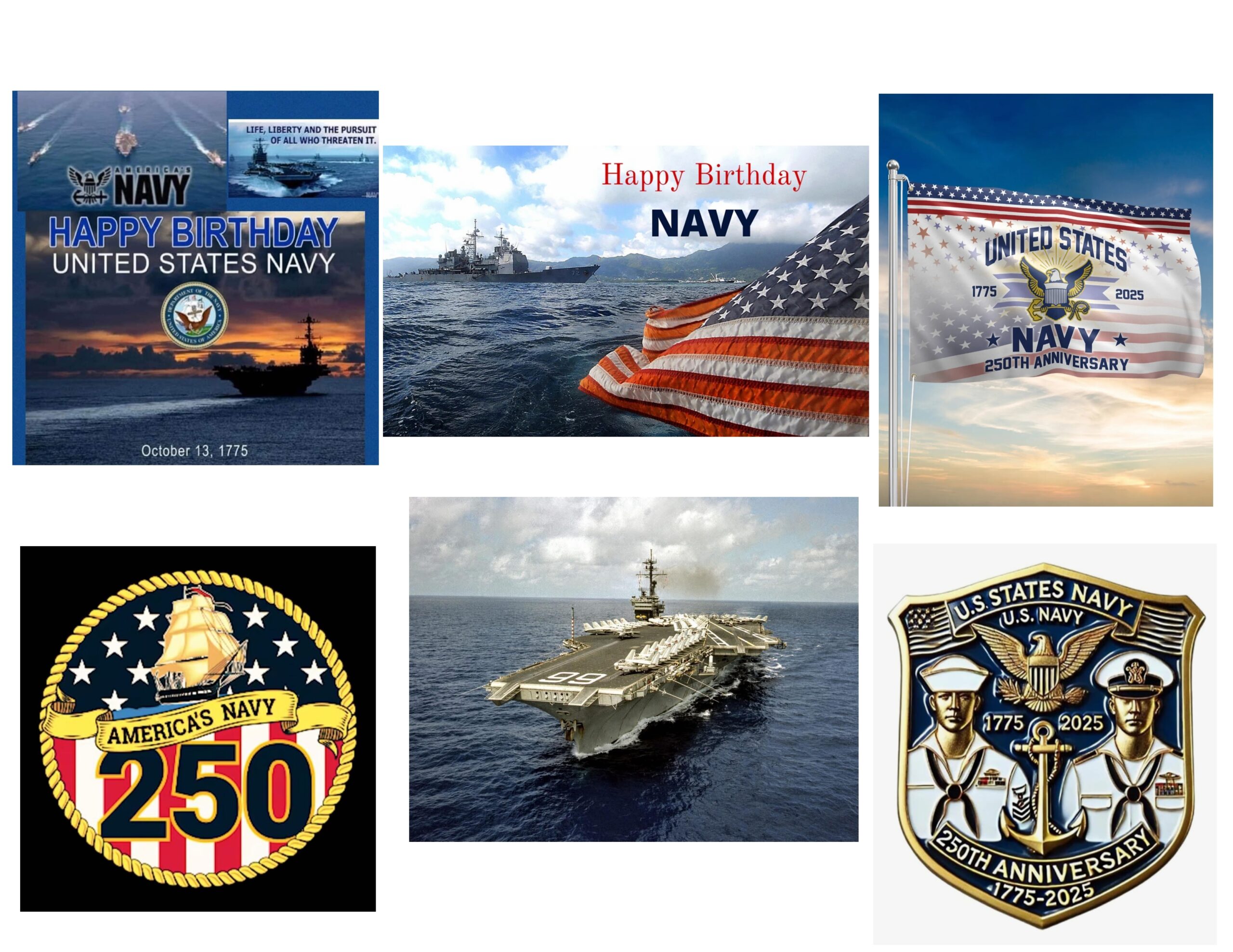 Navy 250th b-day collage